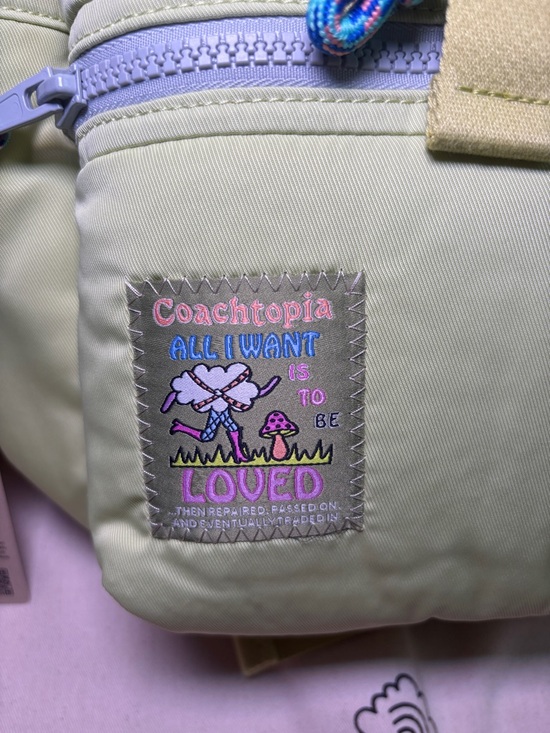 Coachtopia mini loop Backpack in lime green and Dust bag main image 12